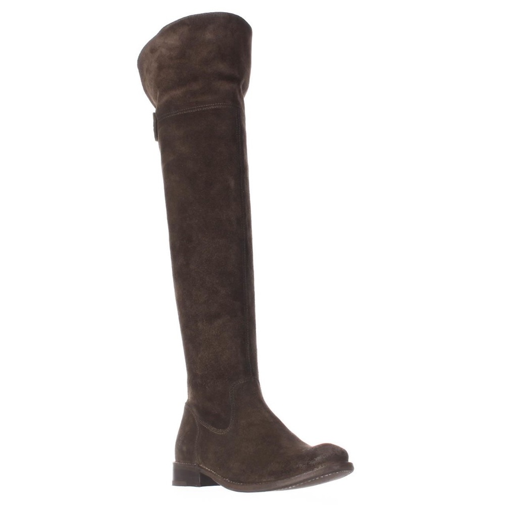 Frye Shirley suede over the knee OTK boots fatigue brown Stuart weitzman 7.5